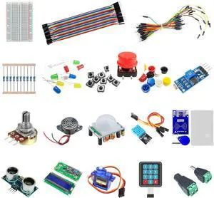 DIYables Basic Electronics Starter Kit for Arduino, ESP32, ESP8266, Raspberry Pi  Sensor and Component Kit for Beginners and DIY Projects (Boards Not Included)