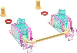 DUROCK Stabilizer V3, Screw in Stabilizers with 2u 6.25u 7u Wires, PCB Mount Keyboard Stabilizers for Mechanical Keyboards (V3 Pink Teal 100% Kit)