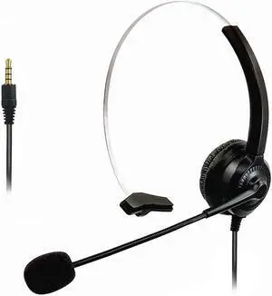 VOISPLUS 3.5mm Cell Phone Headset for Computer Laptop PC Tablet, Computer Headphones with Microphone for iPhone Android Skype Webinar Business Office Call Center, Clearer Chat, Extra Comfort