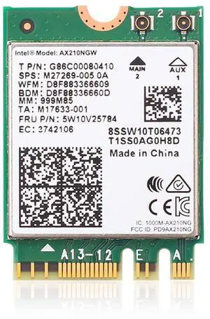 FocusFoto AX210NGW Dual Band WiFi Card 6E Intel NGFF 802.11AX 3000Mbps 2.4Ghz/5Ghz Wi-Fi Card with Bluetooth 5.2 for Laptop PC