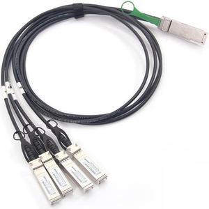 40G QSFP+ to 4x10G SFP+ Breakout DAC Twinax Cable for Cisco QSFP-4SFP10G-CU0.5M, 0.5-Meter(1.6ft), 40GBASE-CR4 Direct Attach Copper(DAC) Passive Copper Cable, for Cisco, Ubiquiti and More