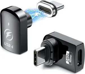 HanCenDa 240W Magnetic USB C Adapter 2Pack, USB C Magnetic Adapter 24Pin, Fast Charge USB4 40Gbps Data Transfer 8K 60Hz Video for Thunderbolt 3/4,MacBook Pro/Air/ROG Ally/Steam Deck/PS5 PSVR2