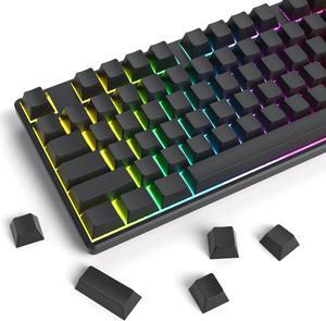iRoboosta Cherry Profile Black Blank PBT Keycaps, 129 Key Custom Keycaps, Minimalist Grey Black Set for Cherry Gateron MX Switches Mechanical Keyboard
