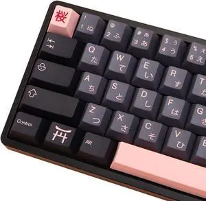 MOLGRIA Keycaps 136 Set Night Sakura for Full Sized Keyboard, Custom PBT Cherry Profile Key Caps Japanese Style with Keycap Puller for Cherry MX 104/87/68/61 60 Percent ANSI/ISO Layout Keyboard