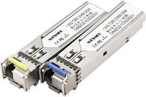 A Pair of 1.25G SFP Bidi Transceiver 1000Base-BIDI SingleMode Simplex LC Fiber Module SMF 1310nm/15500nm DDM up to 20 km for Cisco GLC-BX-D, Ubiquiti UniFi UF-SM-1G-S, Mikrotik and More (1)