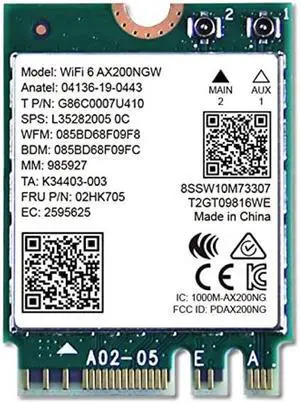 NETELY 802.11AX WiFi 6 AX200NGW MGFF M2 Interface WiFi Adapter with Bluetooth 5.0, WiFi 6 3000Mbps Speed, 2.4GHz 574Mbps & 5GHz 2400Mbps, Intel WiFi 6 AX200NGW WiFi Card (WiFi 6 AX200NGW)