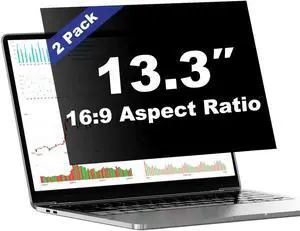 Pozlle [2 Pack 13.3 Inch Laptop Privacy Screen Shield for 16:9 Widescreen Laptop Monitor - Anti-Glare Blue Light Privacy Filters and Anti Spy Privacy Screen Protector Film