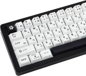 TIMSEKER 127 Keys Keycaps White Theme Minimalist Styles, PBT Keycaps Japanese, Cherry Keycaps Black and White Japanese Keycaps, Dye-Sub Custom Keycaps 60 Percent for Mechanical Keyboard