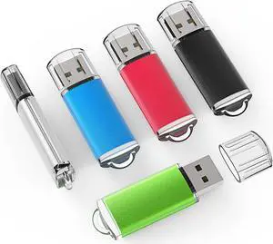 TOPESEL USB Flash Drive 5 Pack 32GB USB 3.0 Flash Drive High Speed 32gb Flash Drive Memory Stick USB Drive Thumb Drives USB Stick for PC laptops (5 Mixed Colors: Black Blue Green Red Silver)