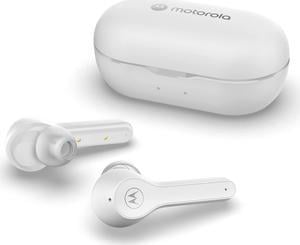 Motorola Sound Moto Buds 085 True Wireless Bluetooth Earbuds with Microphone, Charging Case - IPX5 Water Resistant Sweatproof Wireless Earbuds, Smart Touch-Control, Deep Bass Ear Buds - White