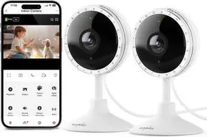 ARPHA 2K Security Indoor Camera with App, WiFi Home Camera Sound Detection PIR Motion Detection, Night Vision 130° 2-Way TalkEasy to Install