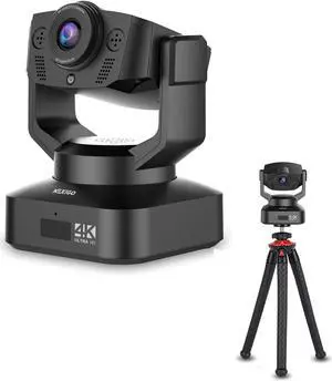 4K PTZ Webcam Kits, NexiGo N990 (Gen 2) UHD 2160P Webcam with 5X Digital Zoom, Sony Starvis Sensor, Position Preset, Flexible Mini Tripod, for Skype/Teams/Zoom Meetings