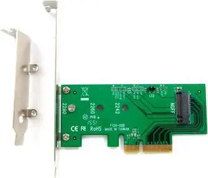 Ableconn PEXM2-SSD PCIe M.2 Adapter - Supports NVMe/AHCI M.2 SSDs (2280, 2260, 2242) - PCIe 4.0/3.0 Compatible