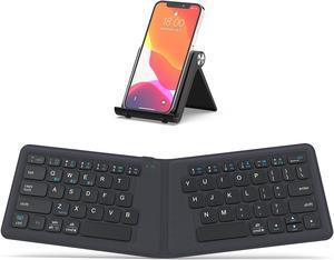 iClever Ergonomic Foldable Keyboard, BK06 Foldable Keyboard Bluetooth, Ultra Slim, Comfortable Natural, Portable Split Keyboard for iPhone, iPad, Tablet, Laptop