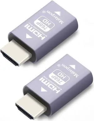 Malarpon Hdmi Edid Emulator Passthrough 3rd Generrtion Aluminum fit Headlesskeep The EDID of The Monitor Active Switches and Extenders 1024x768@59Hz 2P