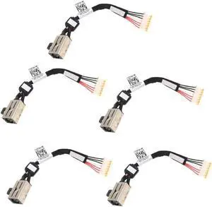 5 x DC Power Jack Charging Port Socket Plug in Cable for Dell XPS 15 9530 9550 9560 9570 7590 P56F P56F001 P56F003/Precision 15 5510 5520 5530 5540 M3800 CN-064TM0 064TM0 DC30100X300