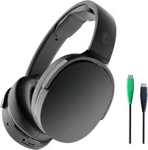 Skullcandy Hesh Evo Wireless Over-Ear Bluetooth Headphones with Charging Cable, Noise Isolating, Up to 36 Hours Battery, Foldable Lightweight Design, Microphone for iPhone Android - True Black