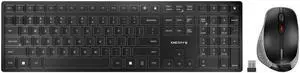 CHERRY DW 9500 Slim Wireless Desktop Keyboard and Mouse Combo, Extra Flat Thin Design with Ergo Friendly Mouse Companion. Bluetooth or USB Receiver.