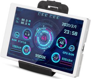 Yunseity 3.5in Computer Temp Monitor, USB Mini Screen AIDA64 PC CPU RAM Data Monitor, PC Temperature Display, PC Sensor Panel for PC Computer Case Secondary Screen (White), (JAUQ5t0264zofi-11)