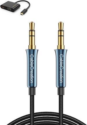 CableCreation Aux Cord for Car Bundle with USB C to HDMI VGA Adapter