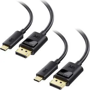 Cable Matters 2-Pack USB C to DisplayPort 1.4 Cable - 6ft, Support 8K@60Hz / 4K@240Hz, Thunderbolt 4 to DisplayPort Cable, Display Port to USB C, Black - Not for Portable USBC Monitor