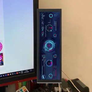 USB Mini Screen PC CPU HDD Data Monitor, 7.9 Inch CPU Hardware Temperature Monitor External Expansion Display for PC ARGB Computer Case Secondary Screen