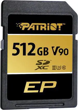 Patriot Memory V90 SDXC UHS-II U3 Class 10 SD Card 512GB