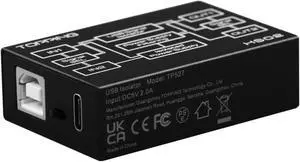 Topping HS02 USB 2.0 High Performance Audio Isolator with USB-B and Type C Input Compatible with PCM32bit 768kHz DSD512 Native Low Latency USB Isolator