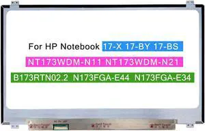 BTSELSS 17.3" LCD New Screen Replacement for HP Notebook 17-X 17-by 17-BS NT173WDM-N11 NT173WDM-N21 B173RTN02.2 N173FGA-E44 N173FGA-E34 Non-Touch Display Panel HD+ 1600x900 30 pin