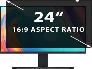 HOLDWLDSHT 24 Inch Computer Privacy Screen Filter for 16:9 Widescreen Monitor - Privacy Shield and Anti-Glare Protector