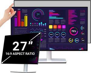 PYS Upgrade 27 Inch Computer Monitor Privacy Screen Filter with - 16:9 Aspect Removable Anti Glare Blue Light Crystal Clear Privacy Screen Shield - No Magnetic No Glue - Anti Scratch Screen Protector