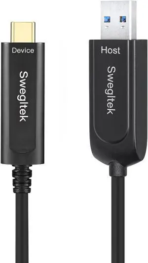 Fiber Optic USB A to USB C Cable(33ft),10Gbps High-Speed USB C Cable,Compatible with Industrial Camera,Machine Vision,Medical Security,Broad Casting,Printer,Scanner,Touch Screen,Game Controller