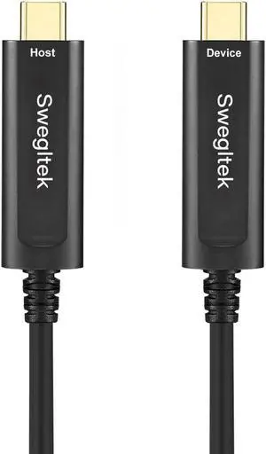 swegltek Optical Fibers USB 3.1 Type c USB C to C Cable 10Gbps 15M Compatible with Industrial Camera,Machine Vision,Medical Security.Broad Casting.Printer,Scanner,Touch Screen,Camera,Game Controller