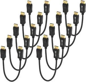 UKYEE DisplayPort Cable 1 feet 10-Pack, Short Display Port(DP) to DP Cord 1ft [1440P@144Hz,V1.2 ]