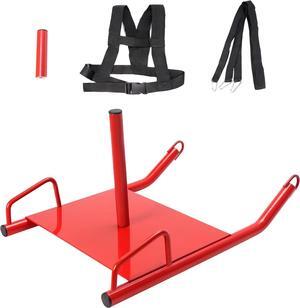 Ecotric Weight Training Sled, Fitness Sled, Workout Sled Training Sled Padded Harness Trading Power Running Speed Sled(Fits for 1-2" Plates)