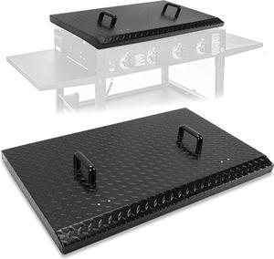 Ecotric Black Outdoor 36 Griddle Grill Hard Cover Lid with Handle Waterproof Aluminum Compatible with Blackstone & More 2 Black