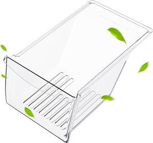 Ecotric Crisper Pan (Bottom) Compatible with Frigidaire Refrigerator Kenmore Crisper Bin Crisper Drawer 240343805 Replacement only Plastic Clear