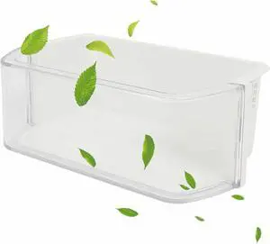 Ecotric DA97-12935A Refrigerator Door Shelf Bin Compatible with Samsung RF220NCTABC RF220NCTASP RF220NCTASR RF220NCTAWW Refrigerator White+Clear Plastic