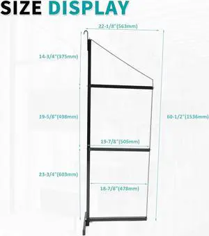 Ecotric  60 1/2" X 22 1/8" Container Shelving Shelf Bracket Universal for Shipping Container Hang & Hook Shelving Brackets Storage Cargo Shelves -4PCS Powder Coated Steel