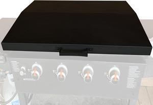 Ecotric 36 inch Hinged Lid Cover Compatible with Blackstone Griddle Grill Lid Hard Cover with Rear Grease Collection Powder Coated Black