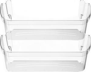 Ecotric 242126602 Refrigerator Door Bin Shelf (Bottom) Compatible with Frigidaire Electrolux Refrigerator AP6278233 FFSS2625TS0 AP6278233 PS12364199 EAP12364199 Replacement Side Rack Basket Clear 2PCs