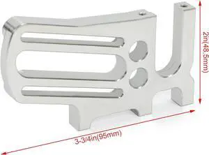 Ecotric Motor Mount Compatible with Large Pinions 1/5 Motor Castle 1/7 Arrma Limitless Aluminum Silver