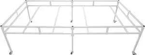 Ecotric 4' x 8' Rolling Flood Table Tray Stand for Hydroponic Trays Reservoirs Hydroponic Tray Plants Stand Toolless Assembly Tray Stand Heavy Duty Steel Powder Coated White 600 LBS Weight Capacity