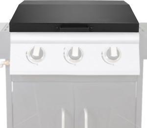 Ecotric Hinged Lid Griddle Cover Compatible with 28 inch Blackstone Griddle with Rear & Right Grease Collection Steel Powder Coated Black
