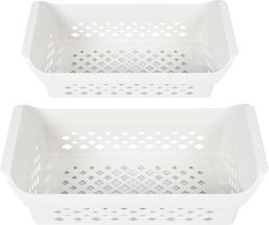 Ecotric 5304512718 Refrigerator Storage Basket Compatible with Frigidaire Freezer Crisper Drawer Accessory ABS Plastic White Universal Replacement