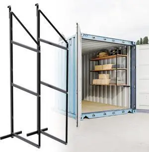 Ecotric  60 1/2" X 22 1/8" Container Shelving Shelf Bracket Universal for Shipping Container Hang & Hook Shelving Brackets Storage Cargo Shelves -2PCS