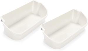 Ecotric 240356401 AP2116036 Refrigerator Door Bin Shelf Bucket Shelf 240356405 240356406 240356409 Replacement only White Bin (2Pcs White)