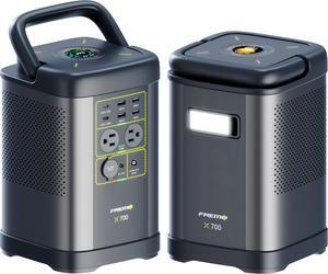 FREMO Portable Power Station X700,662Wh LiFePo4 Battery Solar Generator w/2 Upto 110V/1000W AC Outlet,DC 12V Car and USB Ports(Solar Panel Optional), Solar Generator for Home Use,Outdoor Camping,RVs