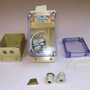 Shelly Outdoor Enclosure. IP66 rated clear cover box. 3.9" x 2.75" x 2" with 2 cable strain reliefs