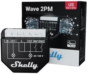 Shelly Qubino Wave 2PM Z-Wave Smart Switch Relay  2 Channel 16 A with Current Measurement  Home Automation  Z-Wave Gateway  Low Power Consumption  Repeater Extended Mains  High Compatibility